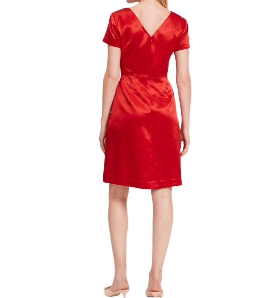 Tyler Boe red satin dress 2