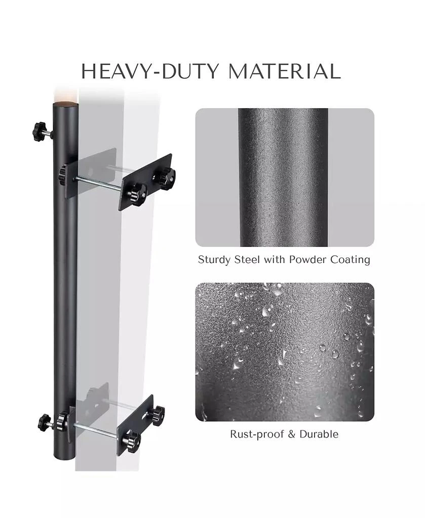 LAGarden 6Ft Vintage Floral Fringe Umbrella w/ Deck Holder Carry Bag Adjustable for Outdoor Balcony Deck Food Ice Cream Cart Mobile Stall 9