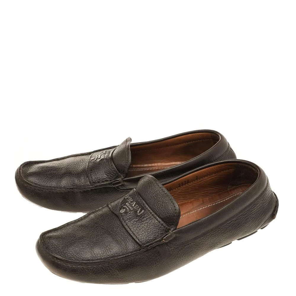 Prada Prada Dark Brown Leather Penny Slip On Loafers Size 41 4
