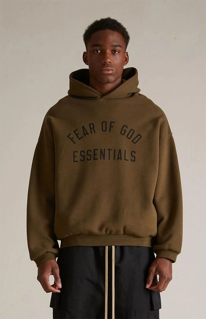 Essentials Olive Fleece Hoodie 2