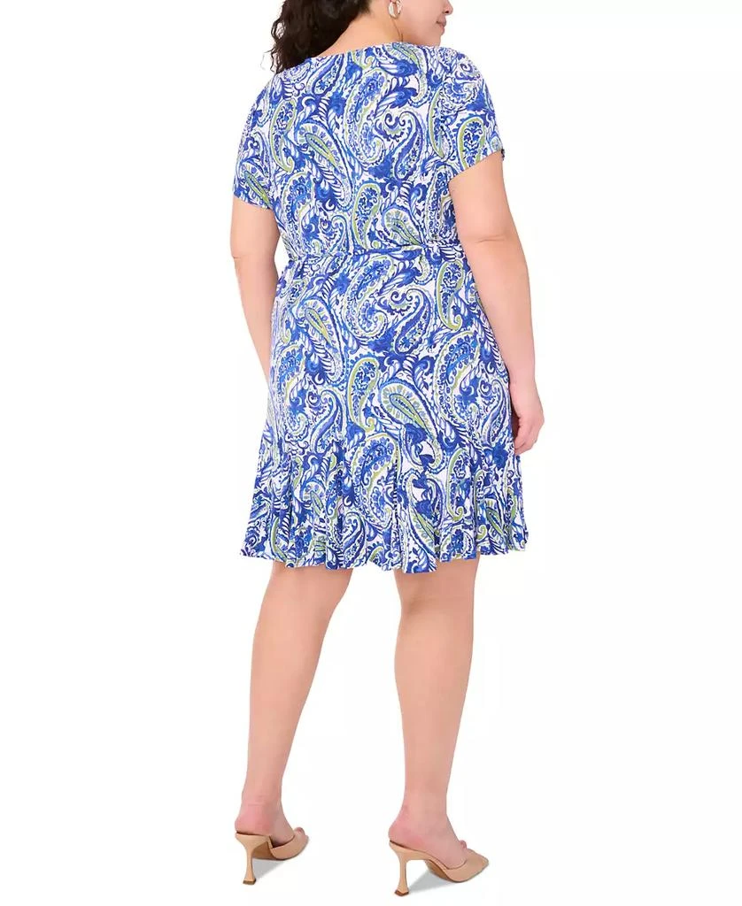 MSK Plus Size Printed Round-Neck Short-Sleeve Dress 4