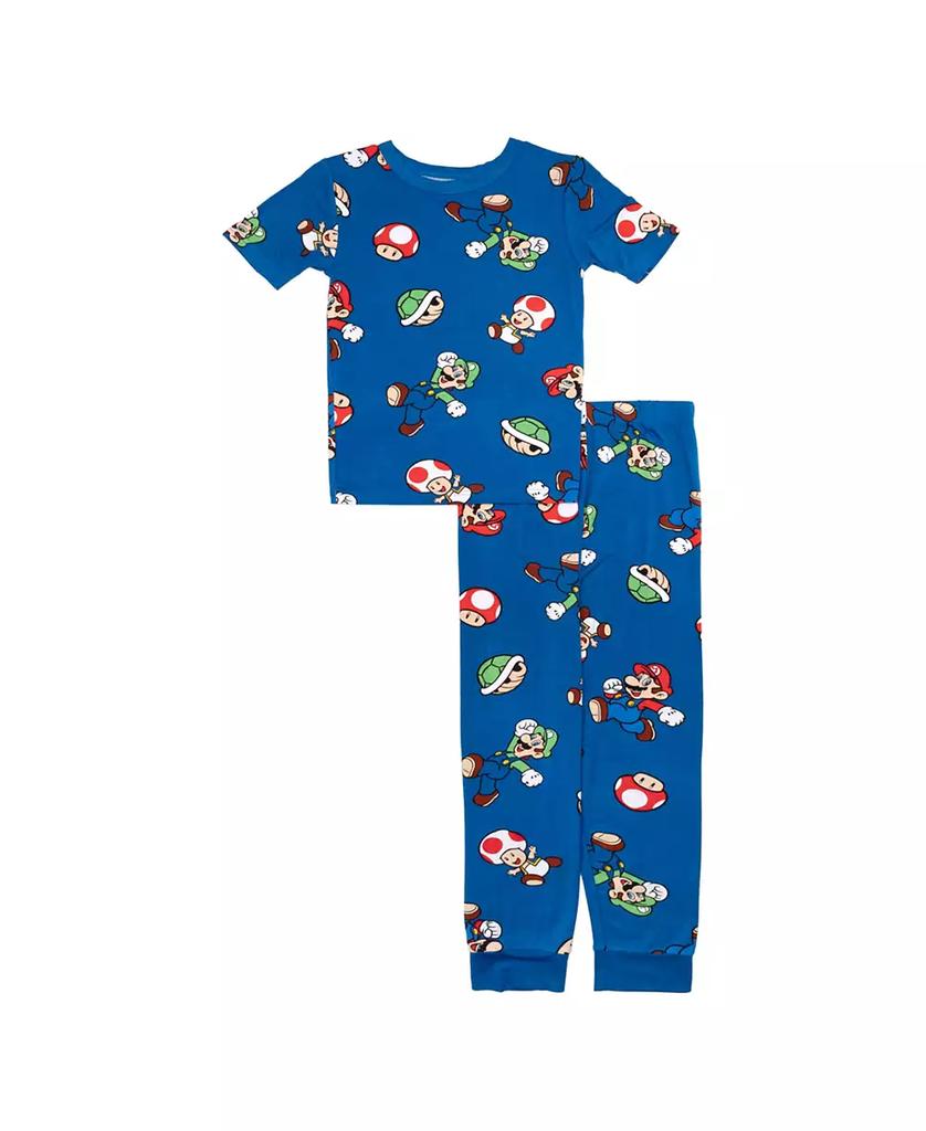Nintendo Little and Big Boys Short Sleeve T-Shirt and Pant, 2-Piece Pajama Set