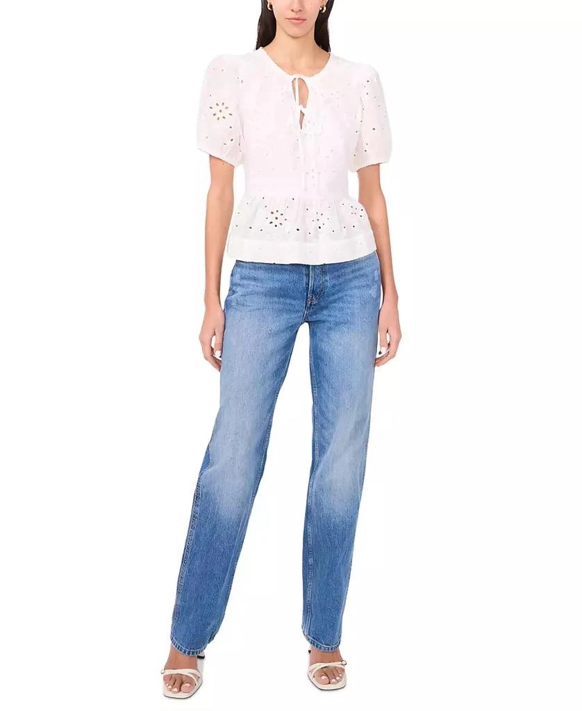 Parker Women's The Alina Eyelet Peplum Top 3