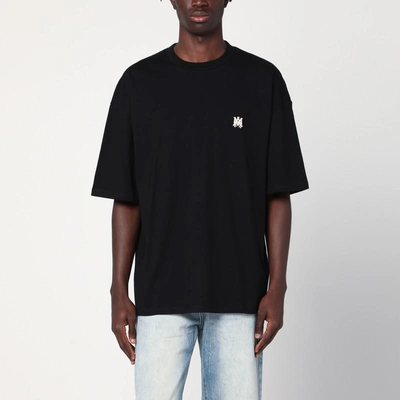 AMIRI Black cotton T-shirt with logo patch 1