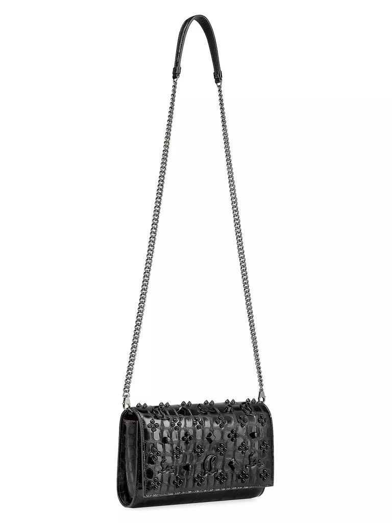 Christian Louboutin Paloma Croc-Embossed Patent Leather Chain Wallet 3