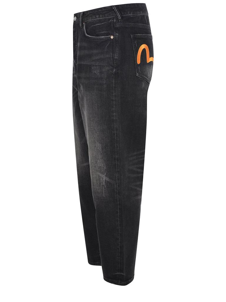 Evisu Jeans  Black In Dark Denim Cotton Blend.