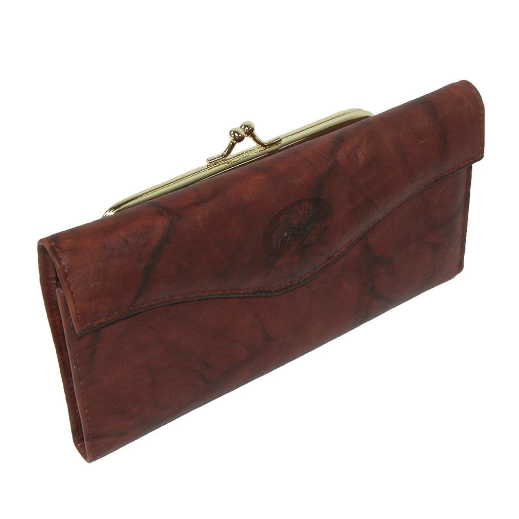 Buxton Women's Leather Long Bifold Organizer Wallet with Floral Emboss 6