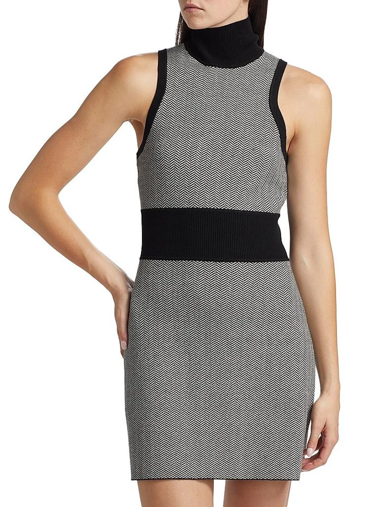 Toccin Shelby Herringbone Mock Turtleneck Dress 3