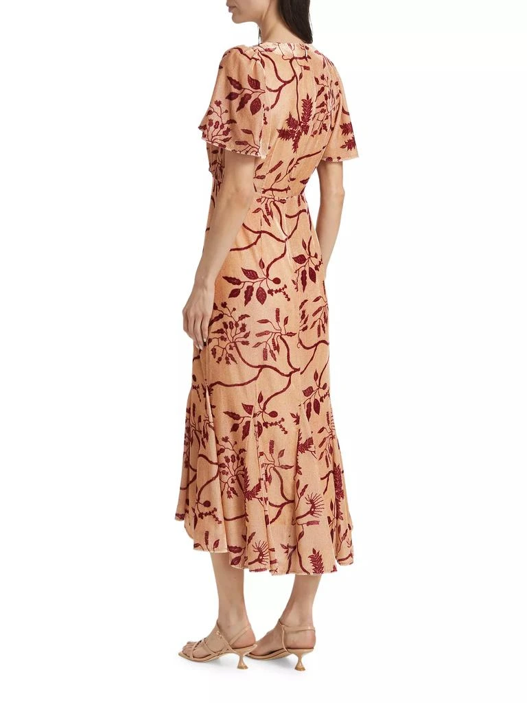 Rhode Cream Enchanted Vine Grande Arabella Floral Midi-Dress 5