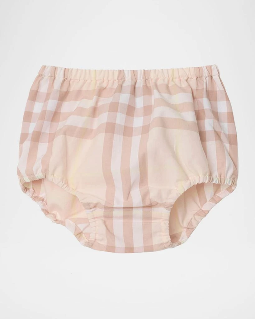 Burberry Girl's Geraldine Cotton Poplin Check Dress & Bloomers, Size Newborn-18M 4