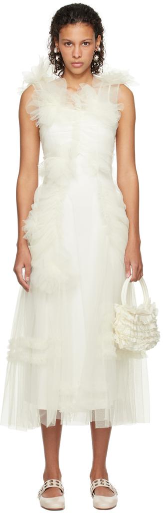 Molly Goddard SSENSE Exclusive Off-White Jaya Midi Dress