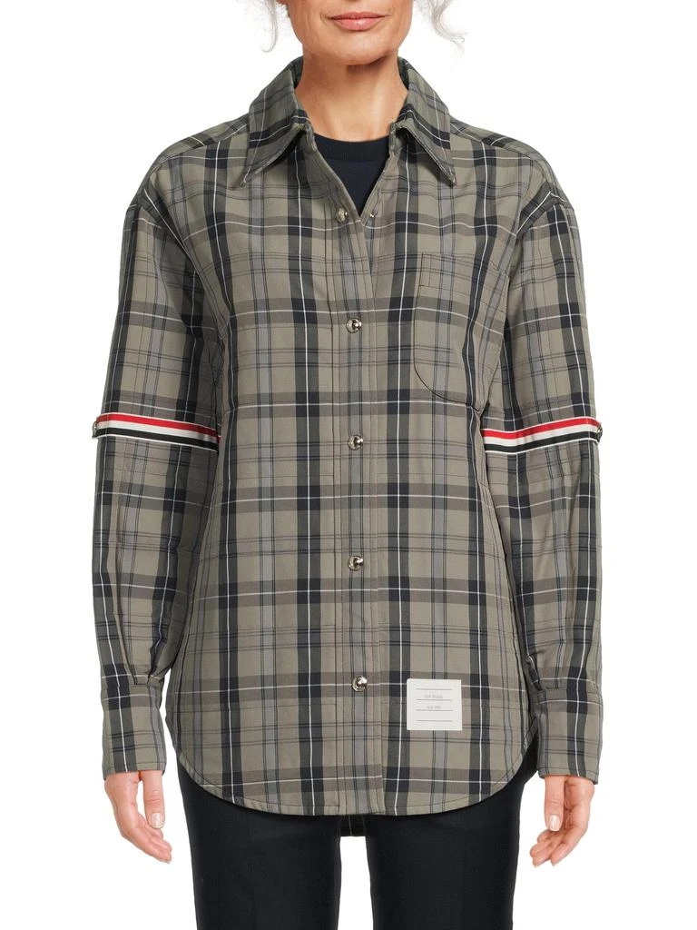 Thom Browne   ​Down Fill Plaid Shirt Jacket 1