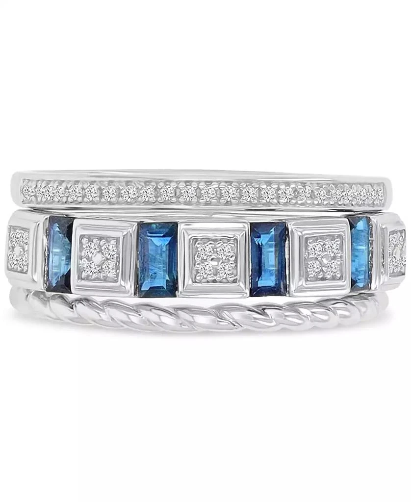 Macy
s Diamond (0.129 ct. t.w.) and Blue Sapphire (0.592 ct. t.w.) Ring in Sterling Silver