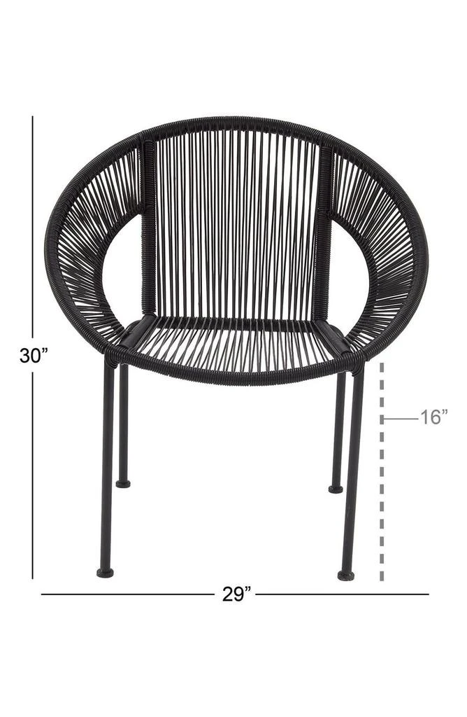 UMA Black Plastic Rattan Outdoor Chair 6