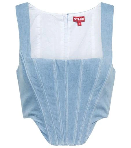 Staud Alice denim corset tank top 1