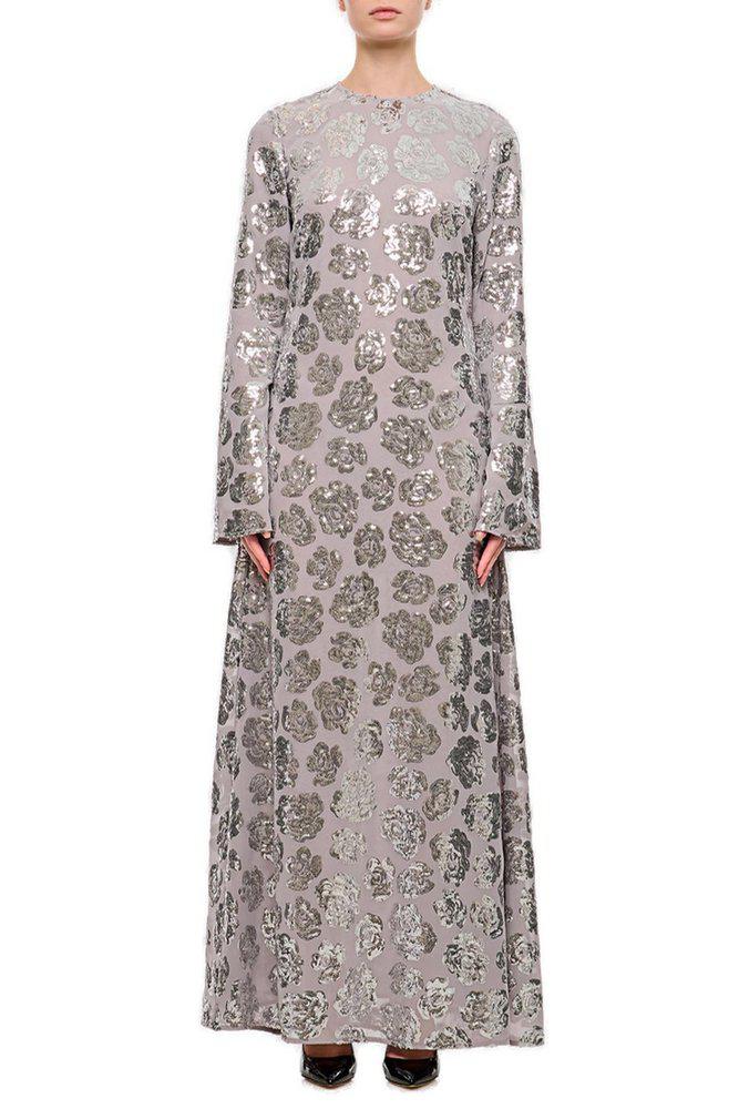 ROTATE Birger Christensen ROTATE Sequin Chiffon Maxi Dress