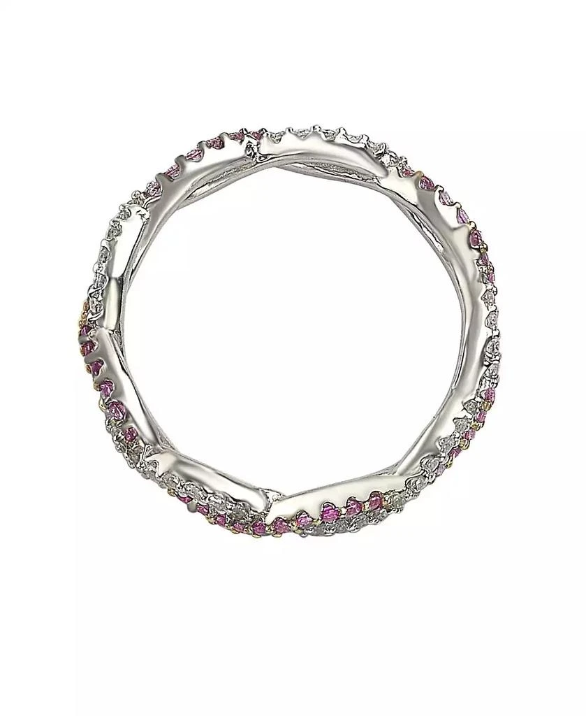 Suzy Levian New York Suzy Levian Sterling Silver Sapphire 
Created White Sapphire Infinity Twisted Eternity Band Ring 2