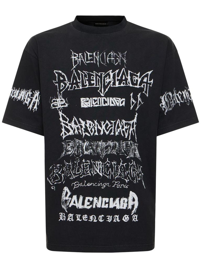Balenciaga Lny Logo Print Cotton T-shirt - T-Shirts