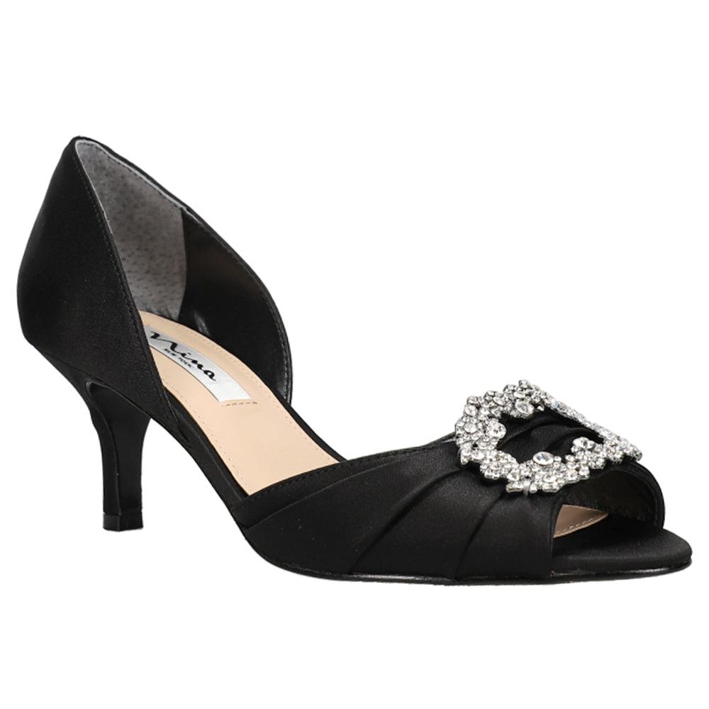 Nina Corrine Rhinestone Peep Toe Evening Pumps
