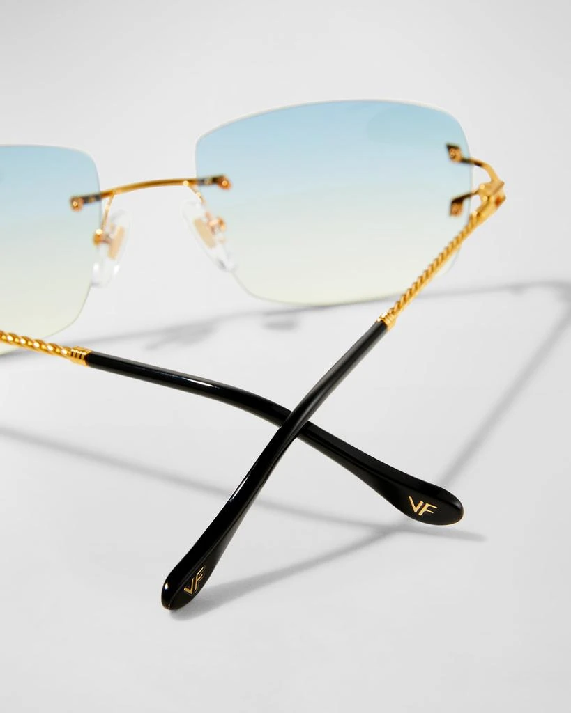 Vintage Frames Company Men's VF Bal Harbour Rectangle Rimless Sunglasses 4