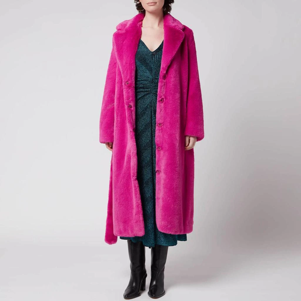 Stand Studio Stand Studio Women's Faux Fur Koba Juliet Long Coat - Hot Pink 3