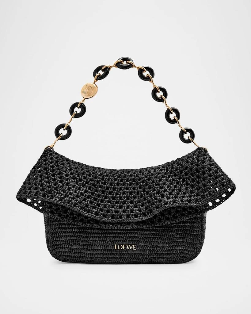 Loewe x Paula’s Ibiza  Ola Small Shoulder Bag in Raffia and Leather 2