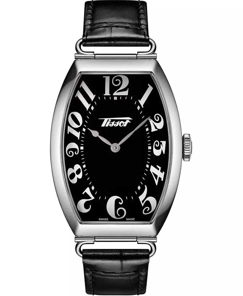 Tissot Unisex Swiss Heritage Porto Black Leather Strap Watch 42mm 1