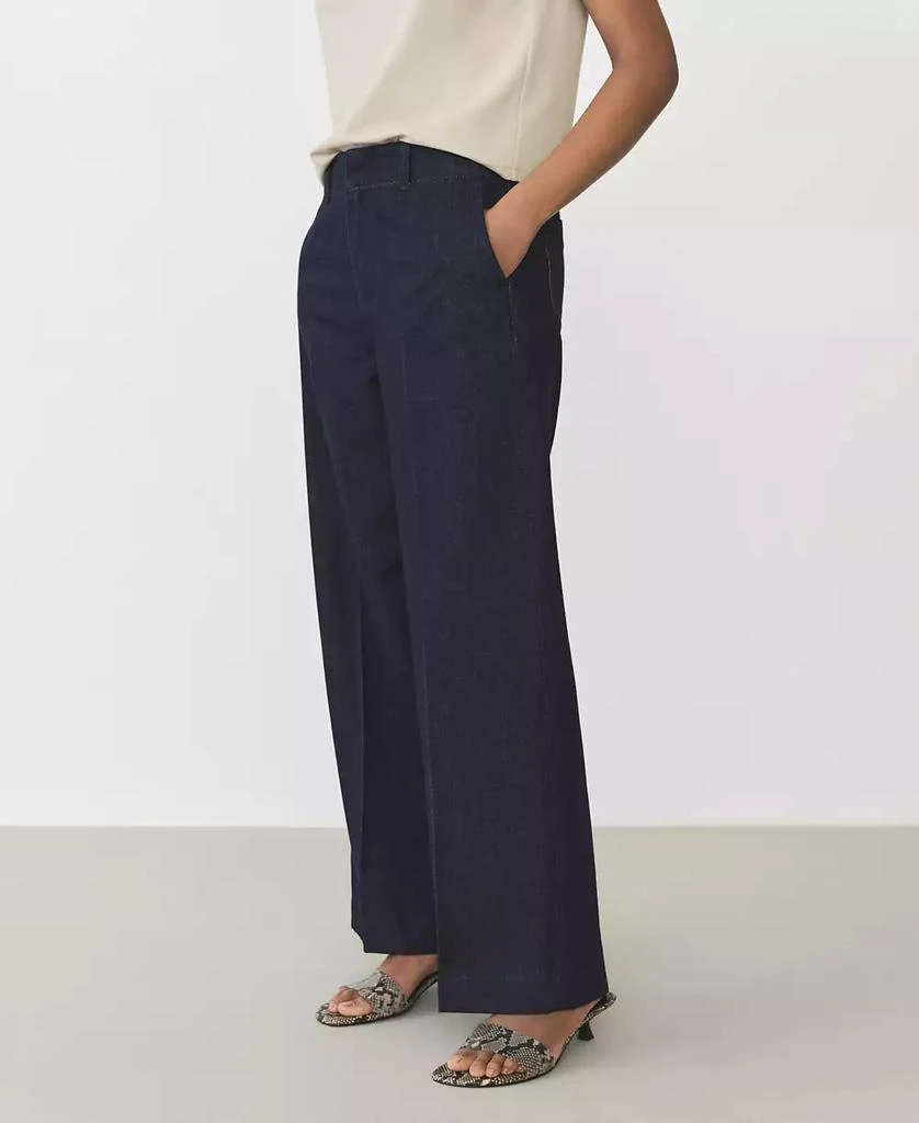 Mango Women's High-Waisted Wide Leg Jeans 2