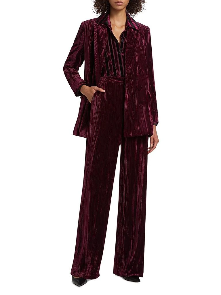 L'Agence Aimee Velvet Double-Breasted Blazer 2