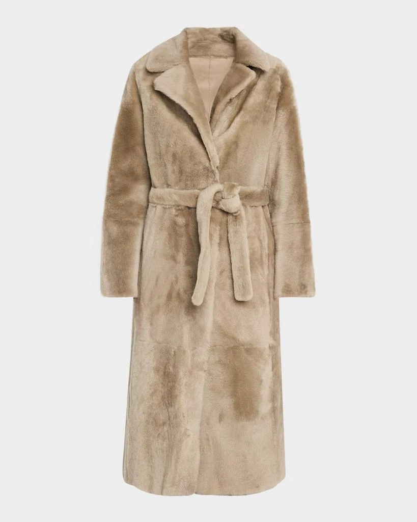 Yves Salomon Reversible Belted Shearling Coat 1