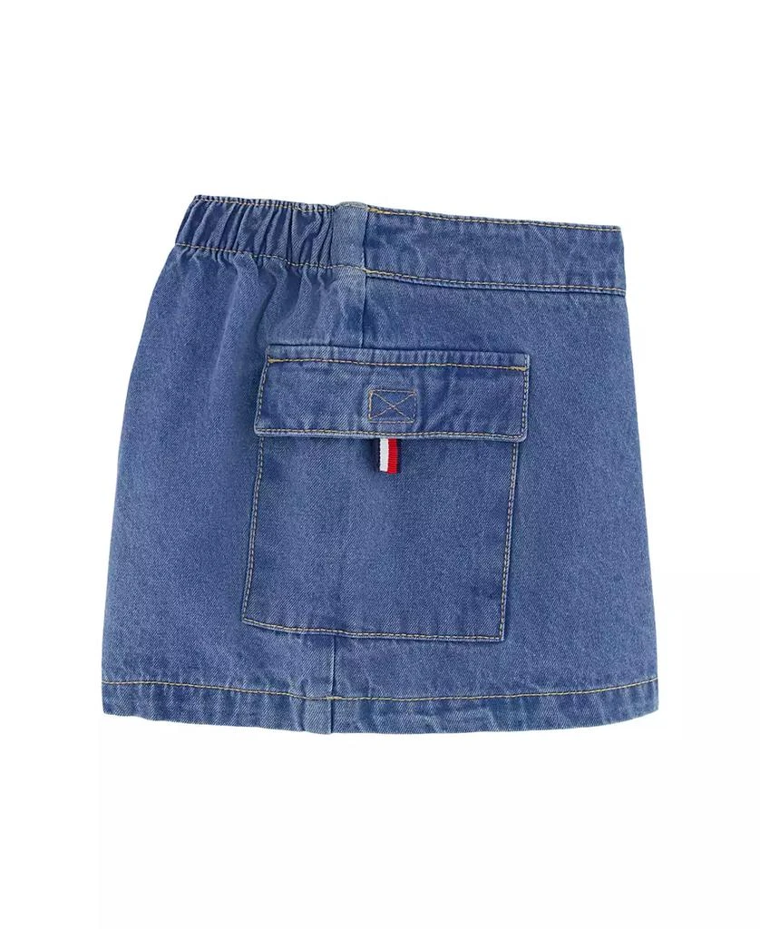 Tommy Hilfiger Toddler and Little Girls 2-Piece Printed Flutter Sleeve Top and Denim Pleated Skirt 4