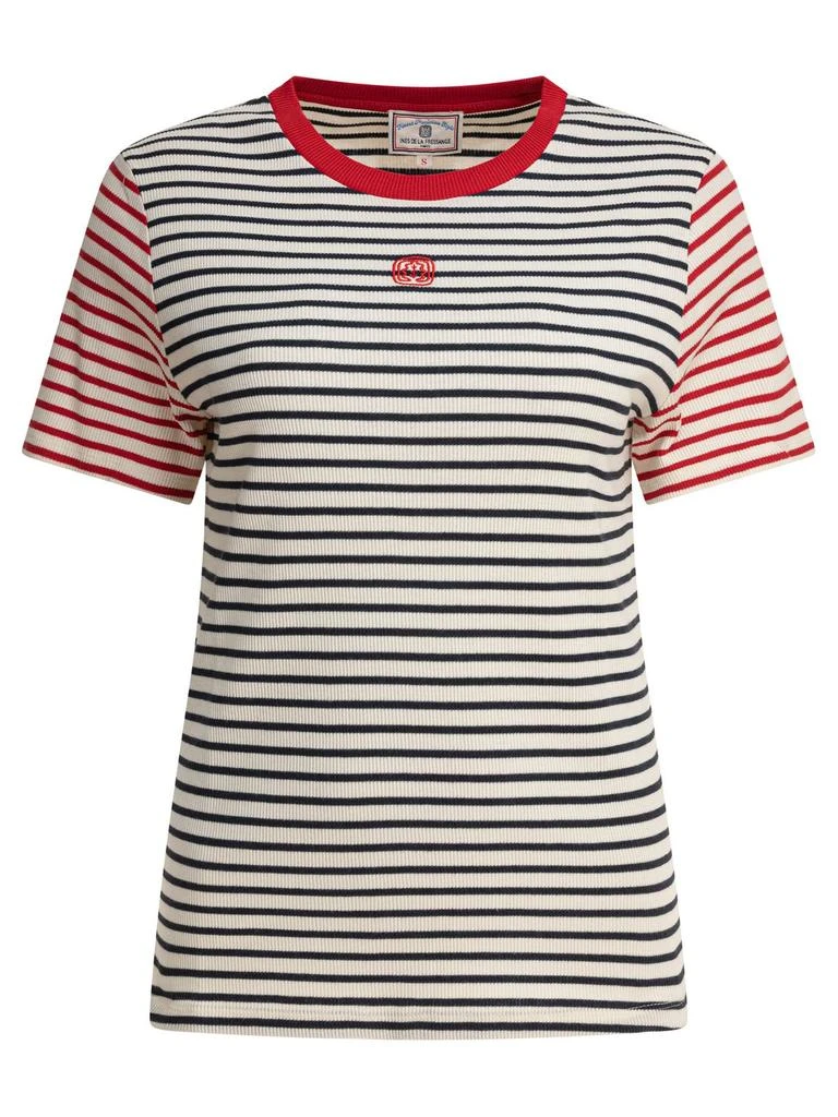 INES DE LA FRESSANGE Ines De La Fressange Striped Short Sleeve Top 1
