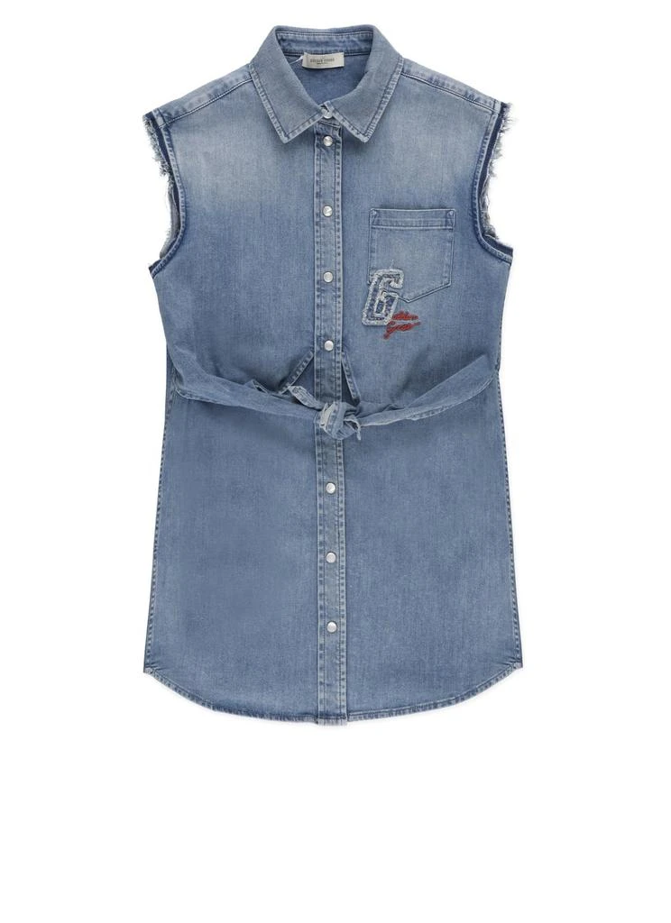 Golden Goose Kids Logo Embroidered Denim Dress