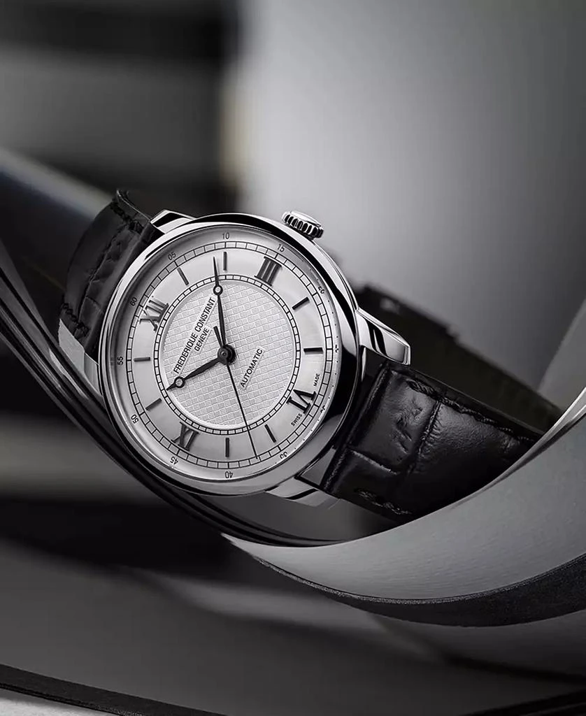 Frederique Constant Men's Swiss Automatic Classics Premiere Black Leather Strap Watch 39mm 3