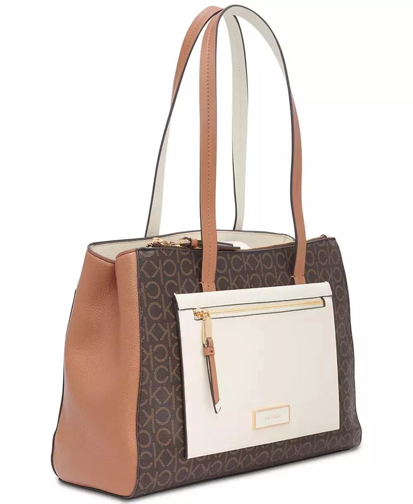 Calvin Klein Hadley Signature Colorblocked Triple Compartment Tote 2