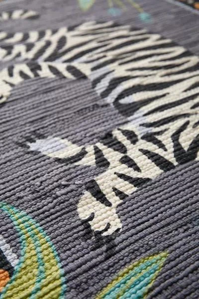 Urban Outfitters Walking Tiger Printed Rag Rug 3