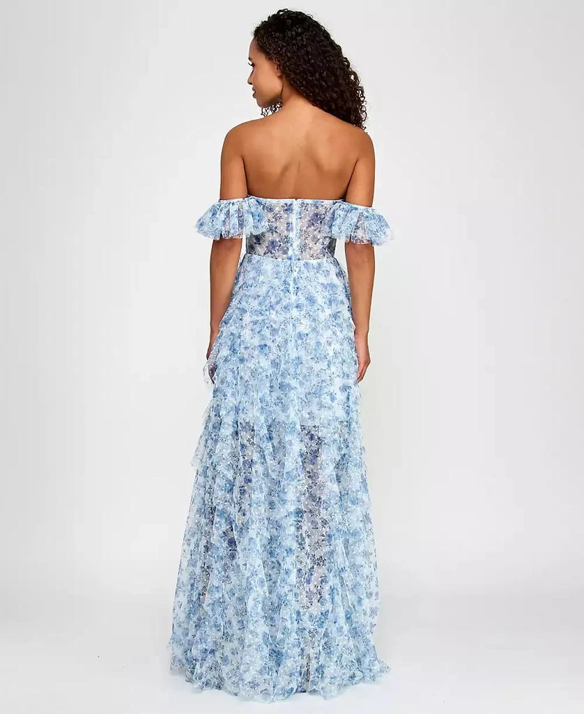 City Studios Juniors' Ruffled Off-The-Shoulder Corset Gown, Created for Macy's 4