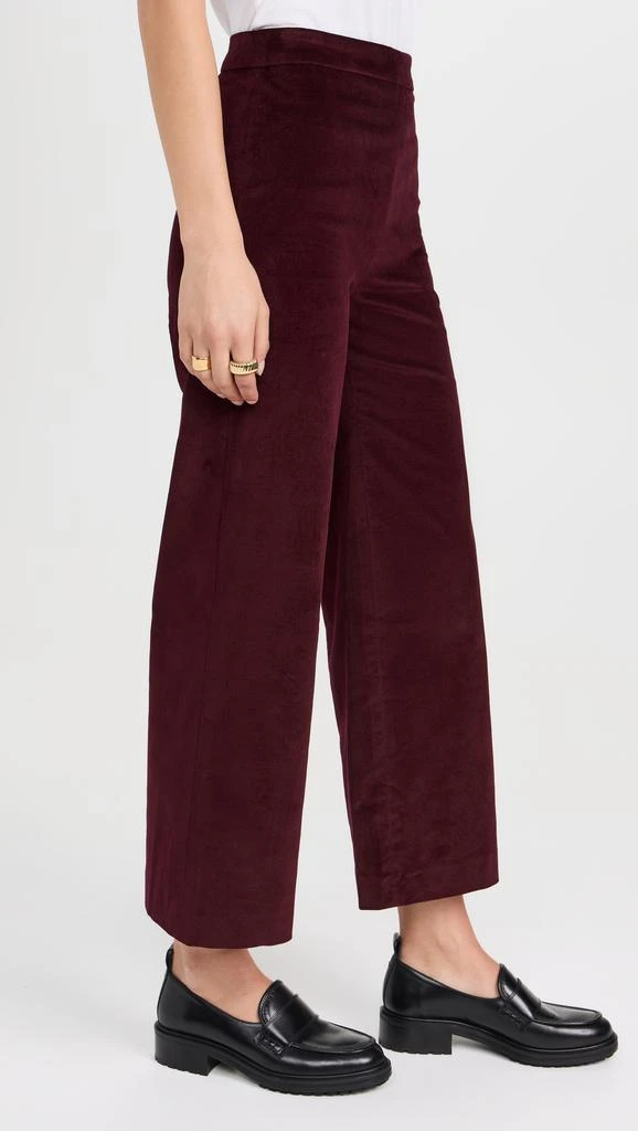 FRAME Cropped Velvet Wide Leg Trousers 3