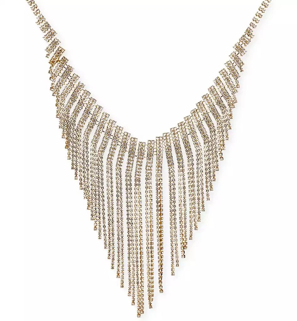 INC International Gold-Tone Rhinestone Angled Fringe Statement Necklace, 18" + 3" extender, Created for Macy's 1