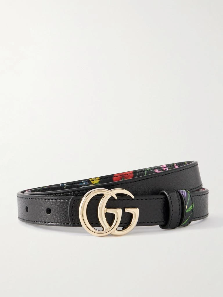 Gucci Marmont Reversible Floral-print Leather Belt