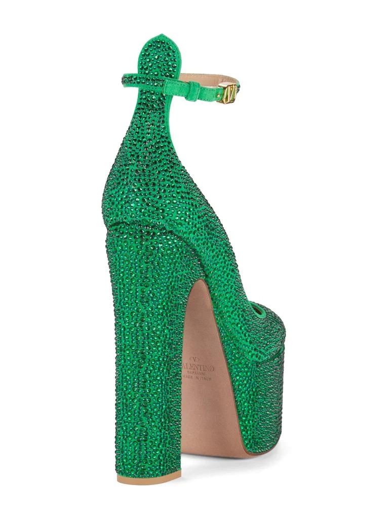 Valentino 155MM Crystal-Embellished Leather Platform Ankle-Strap Pumps 3