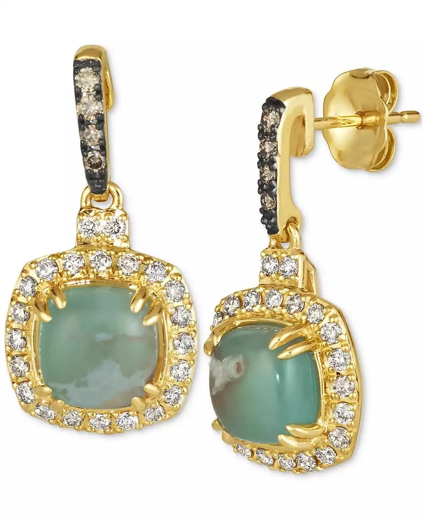 Le Vian Peacock Aquaprase (2-3/8 ct. t.w.) & Diamond (1/2 ct. t.w.) Halo Drop Earrings in 14k Gold 1