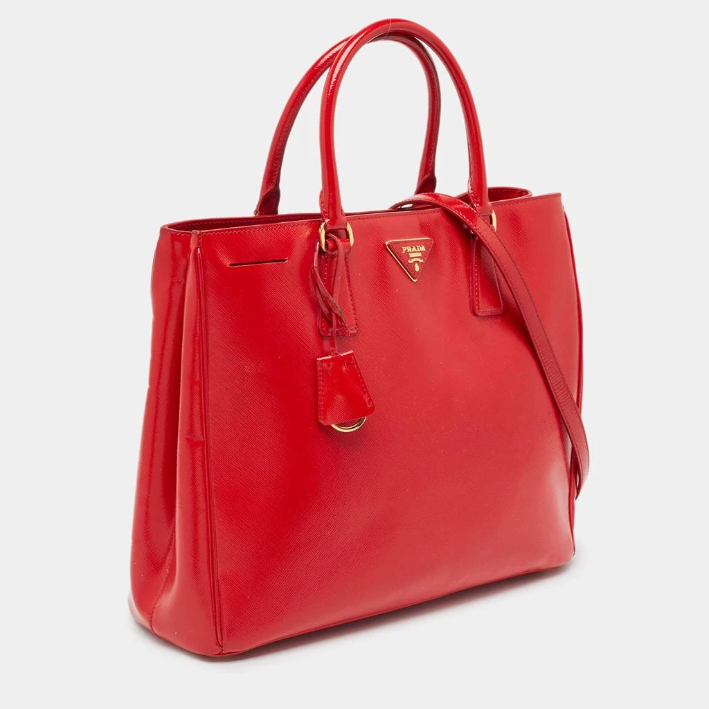 Prada Prada Red Saffiano Vernice Leather Galleria Tote 4