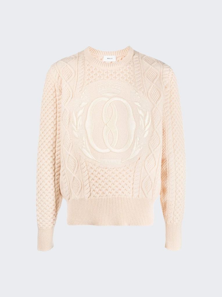 Bally Bally Knitted Wool Crewneck Sweater WHITE