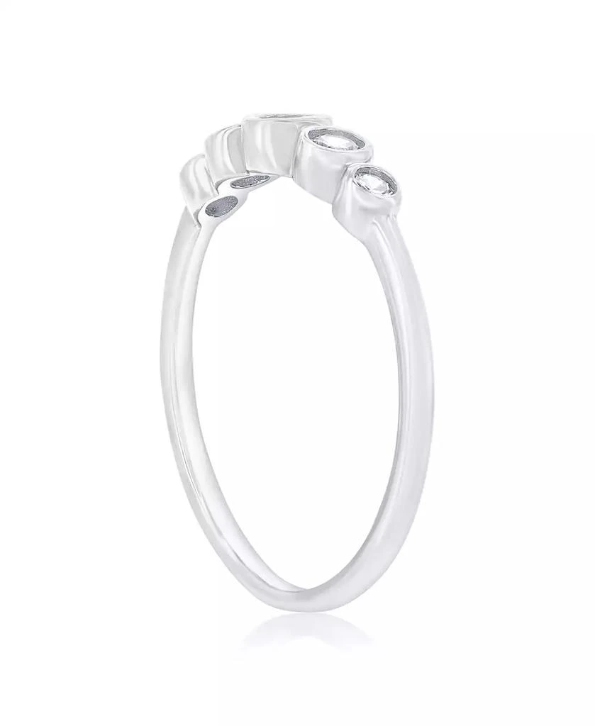 Simona Sterling Silver, Graduating Round CZ Ring 2