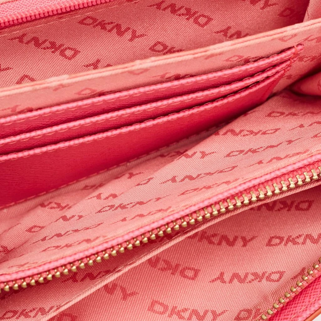 DKNY Dkny Orang/Pink Leather French Flap Wallet 4