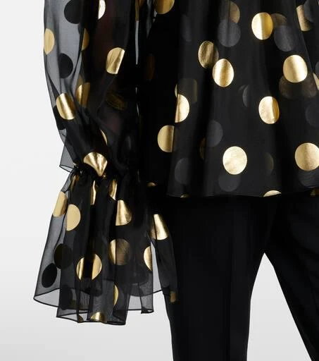 Dolce 
Gabbana Polka-dot silk organza jacquard blouse 5