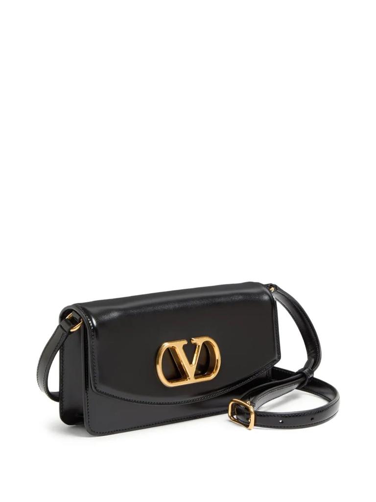 BLACK LEATHER VLOGO SIGNATURE SHOULDER BAG – On Sale Now BLACK LEATHER VLOGO SIGNATURE SHOULDER BAG – On Sale Now