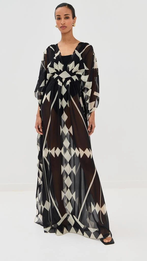 JOHANNA ORTIZ Black/Ecru Secret Garden Maxi Dress 4