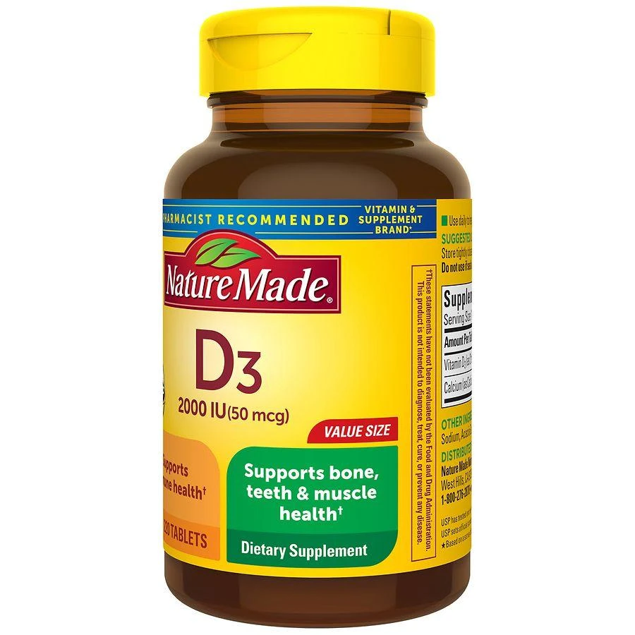 Nature Made Vitamin D3 2000 IU (50 mcg) Tablets 9